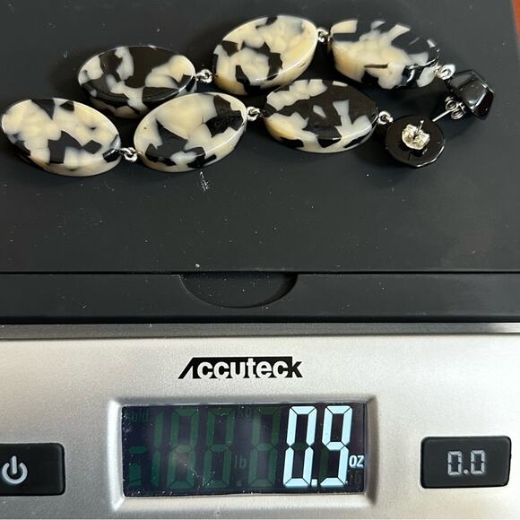 Rachel Comey Bond Drop Earring Dalmation Anthropologie Gray Black Dangle Jewelry - Picture 7 of 9